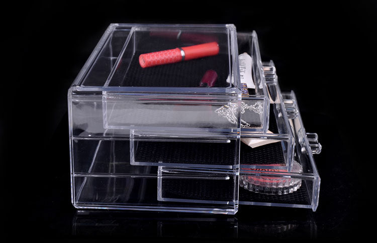 Acrylic 3-Drawer Storage Box – Clear Desktop Makeup Organiser