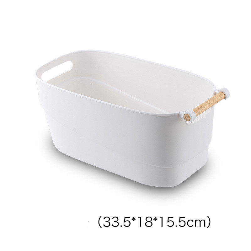 Multifunctional White Plastic Storage Basket – Home & Toy Organiser