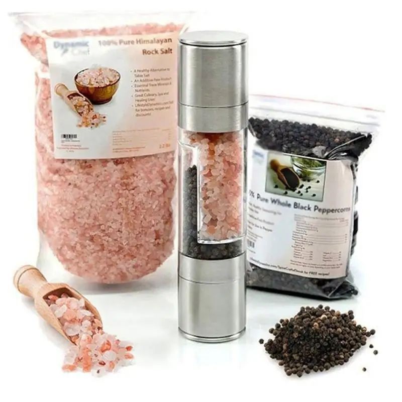 2-in-1 Salt & Pepper Grinder – Adjustable Ceramic Mill with Dust Cover