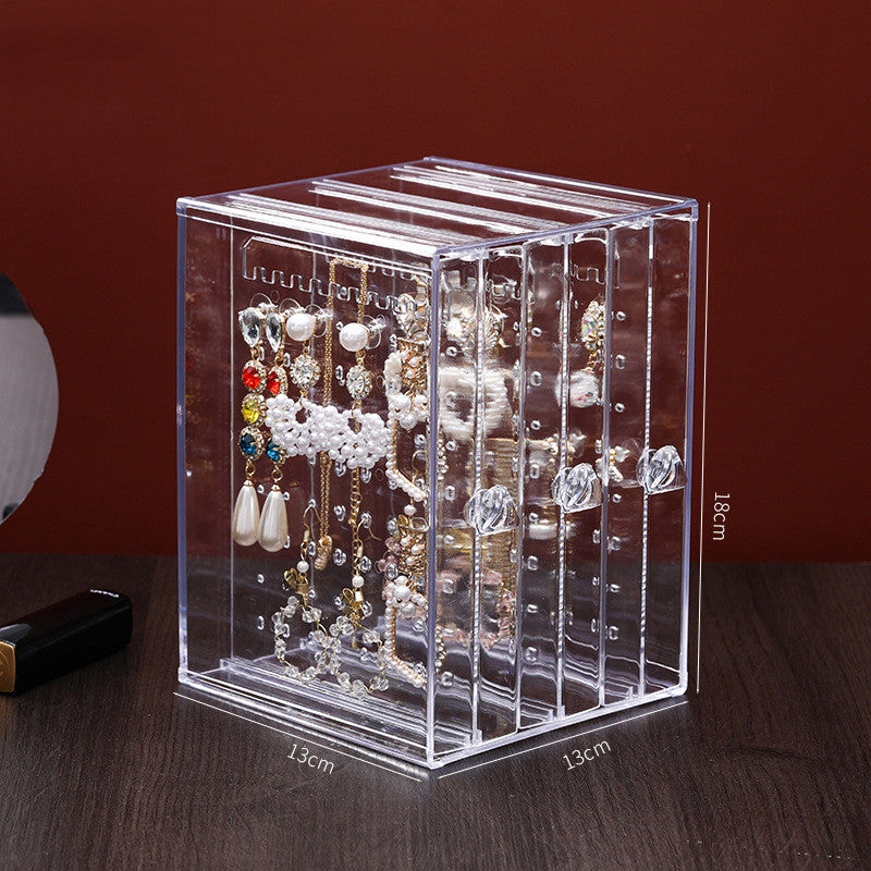 Acrylic Jewellery & Earring Organiser Box – Necklace & Ring Display Case