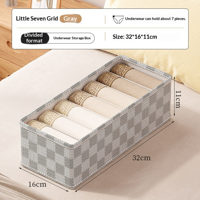 Checkered Fabric Underwear Organiser Box – Nonwoven Drawer Divider