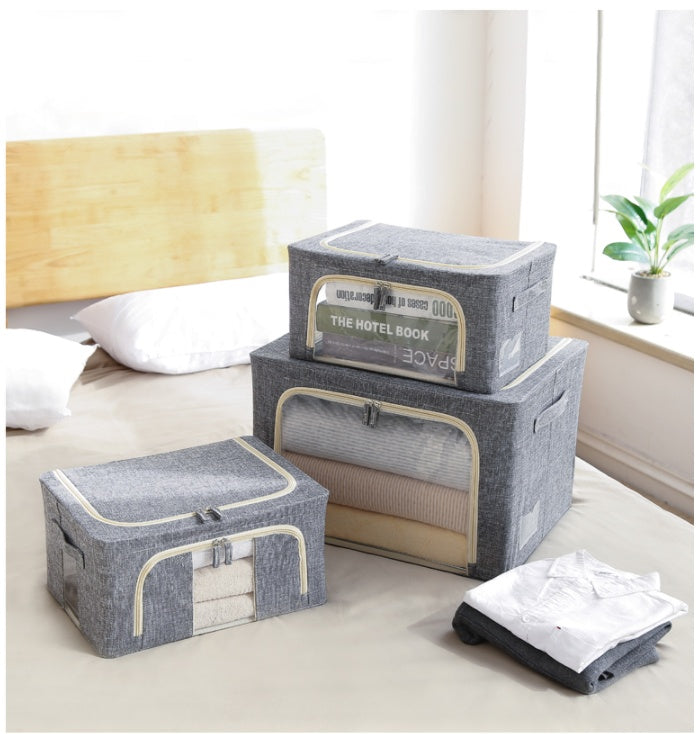 Collapsible Steel Frame Clothing Storage Box – Foldable Wardrobe Organiser
