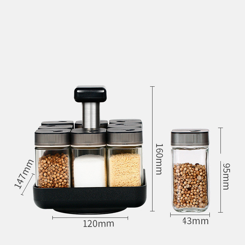 Glass Spice Jar Organiser – Pepper & Seasoning Container with Shaker Lid