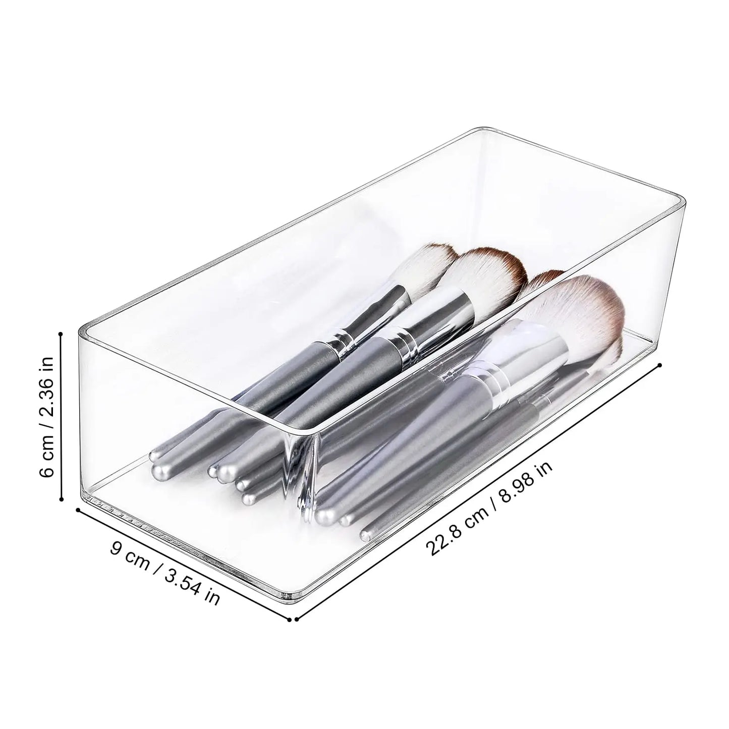 Clear Makeup Organiser Drawer Divider Box | Vanity, Bathroom & Kitchen Cabinet Storage