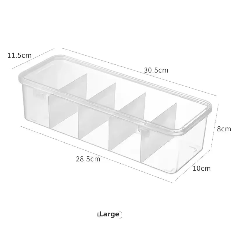Clear Desktop Cable Organiser Box with Lid | Dustproof Divider Box for Cords & Chargers