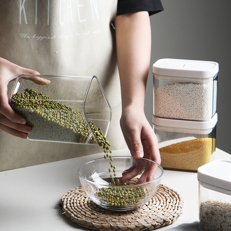 Square Airtight Pasta Storage Jars – Transparent Food Containers (500ml–1800ml)