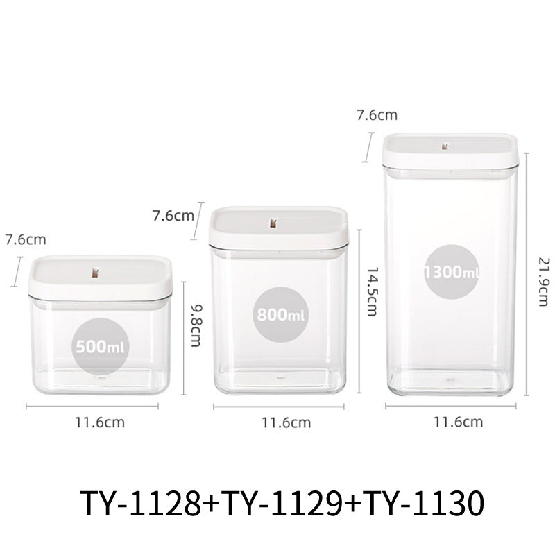 Square Airtight Pasta Storage Jars – Transparent Food Containers (500ml–1800ml)