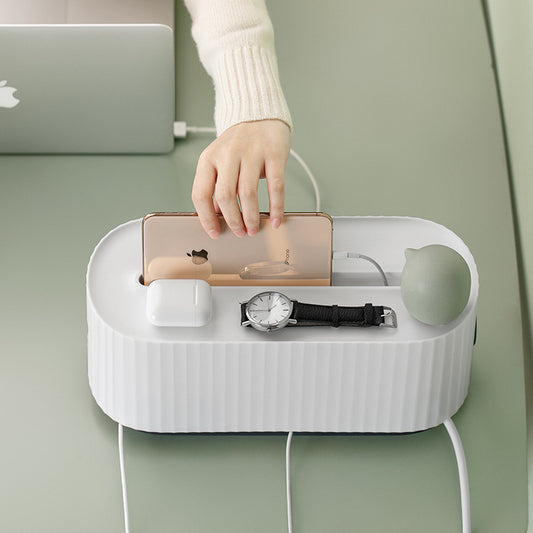 Cable & Power Strip Storage Box – Dust-Proof Wire Management Organiser