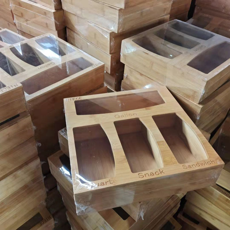 Bamboo Storage Box – Modern Desktop File & Bag Organiser