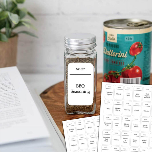 216 Waterproof Spice Jar Labels – Oil-Proof & Machine Washable