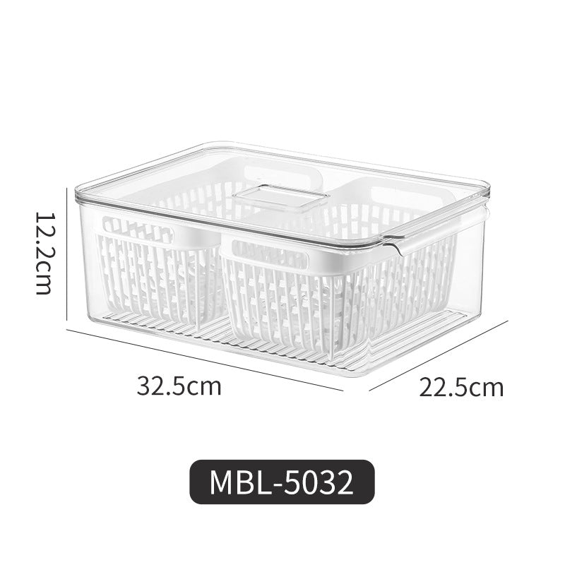 PETG Fruit & Vegetable Storage Box – Kitchen Drain Basket Organiser