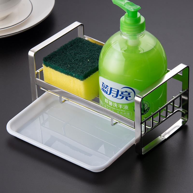 Countertop Drain Storage Rack – Stainless Steel Sink Organiser
