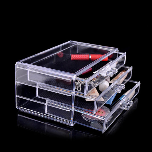 Acrylic 3-Drawer Storage Box – Clear Desktop Makeup Organiser