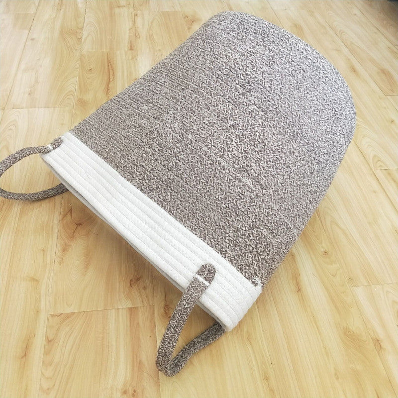 Woven Cotton Storage Basket – Soft Fabric Home Organiser