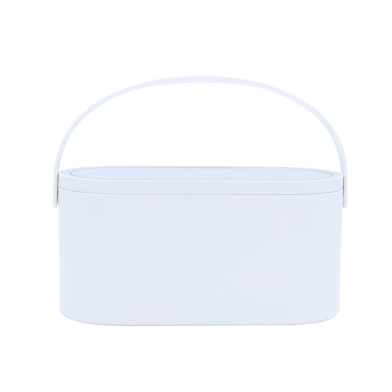 LED Lighted Makeup Mirror Organiser Box – Desktop Cosmetic Storage with Light