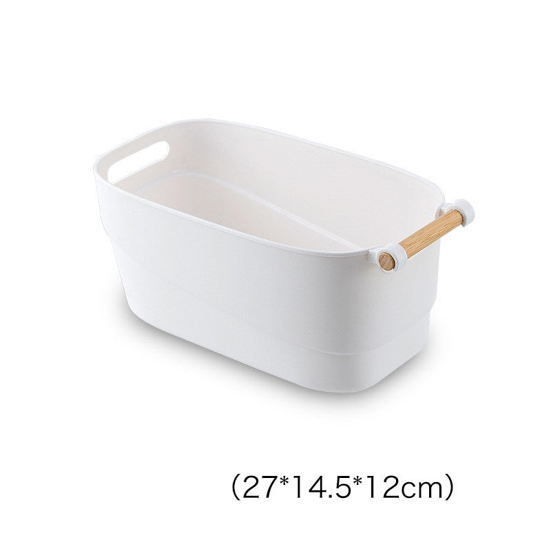 Multifunctional White Plastic Storage Basket – Home & Toy Organiser