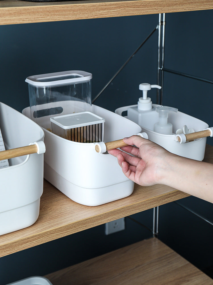 Multifunctional White Plastic Storage Basket – Home & Toy Organiser
