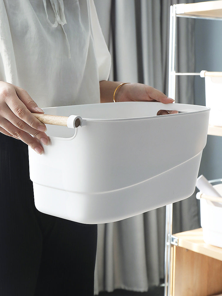 Multifunctional White Plastic Storage Basket – Home & Toy Organiser