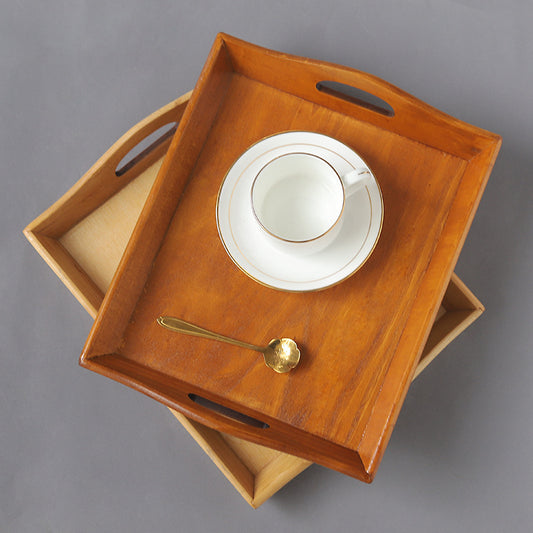 Retro Bamboo Serving Tray – Rectangular Wooden Tea & Food Platter