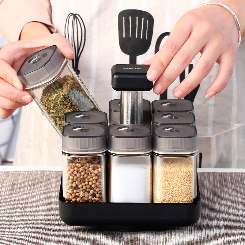 Glass Spice Jar Organiser – Pepper & Seasoning Container with Shaker Lid