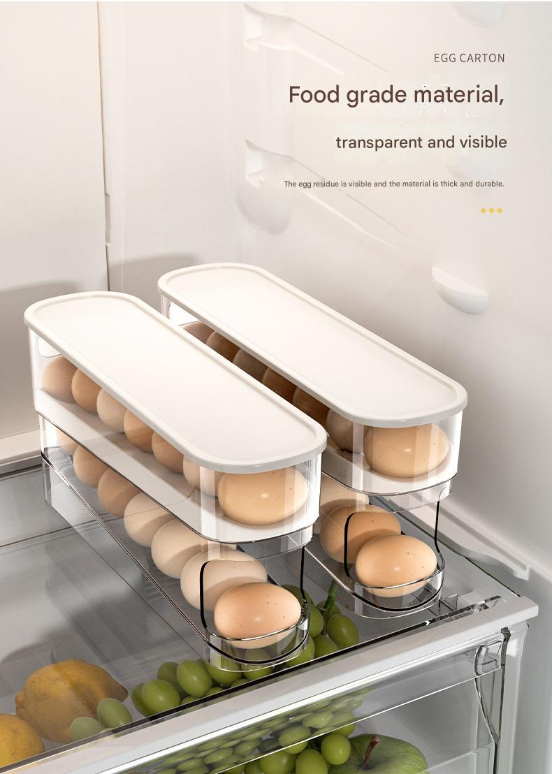 Slide-Out Egg Dispenser – Anti-Break Fridge & Countertop Egg Storage Tray
