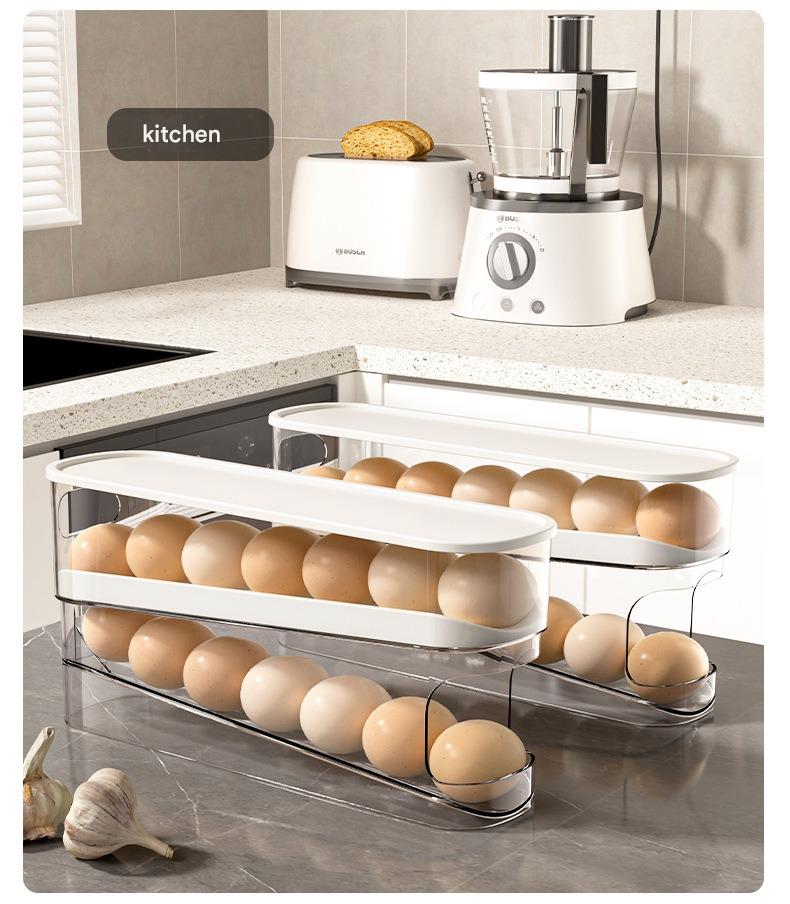Slide-Out Egg Dispenser – Anti-Break Fridge & Countertop Egg Storage Tray