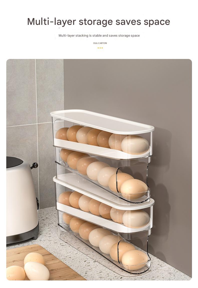 Slide-Out Egg Dispenser – Anti-Break Fridge & Countertop Egg Storage Tray