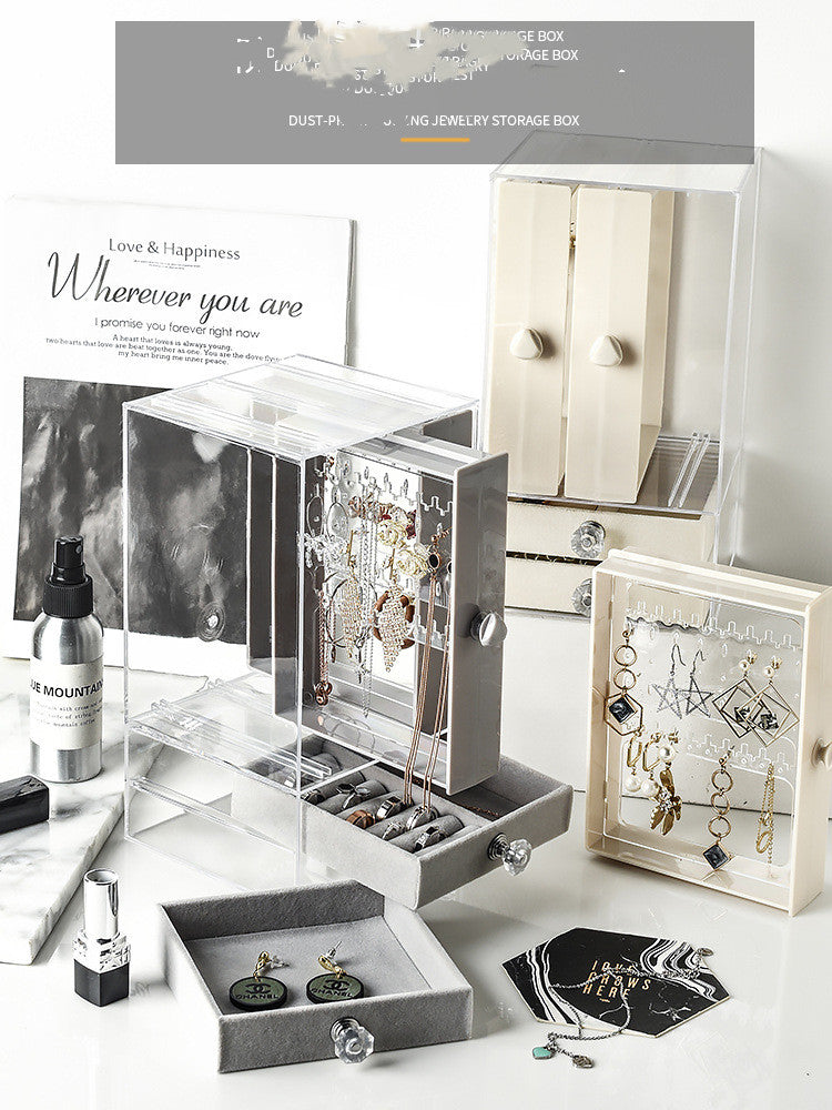 Transparent Jewellery Storage Box – Dustproof Acrylic Display Organiser