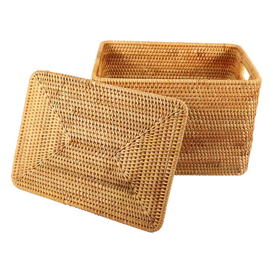 Handmade Vietnamese Rattan Storage Basket – Natural Woven Home Organiser