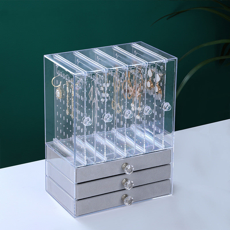 Acrylic Jewellery & Earring Organiser Box – Necklace & Ring Display Case