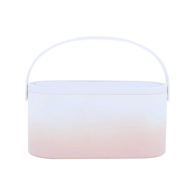 LED Lighted Makeup Mirror Organiser Box – Desktop Cosmetic Storage with Light