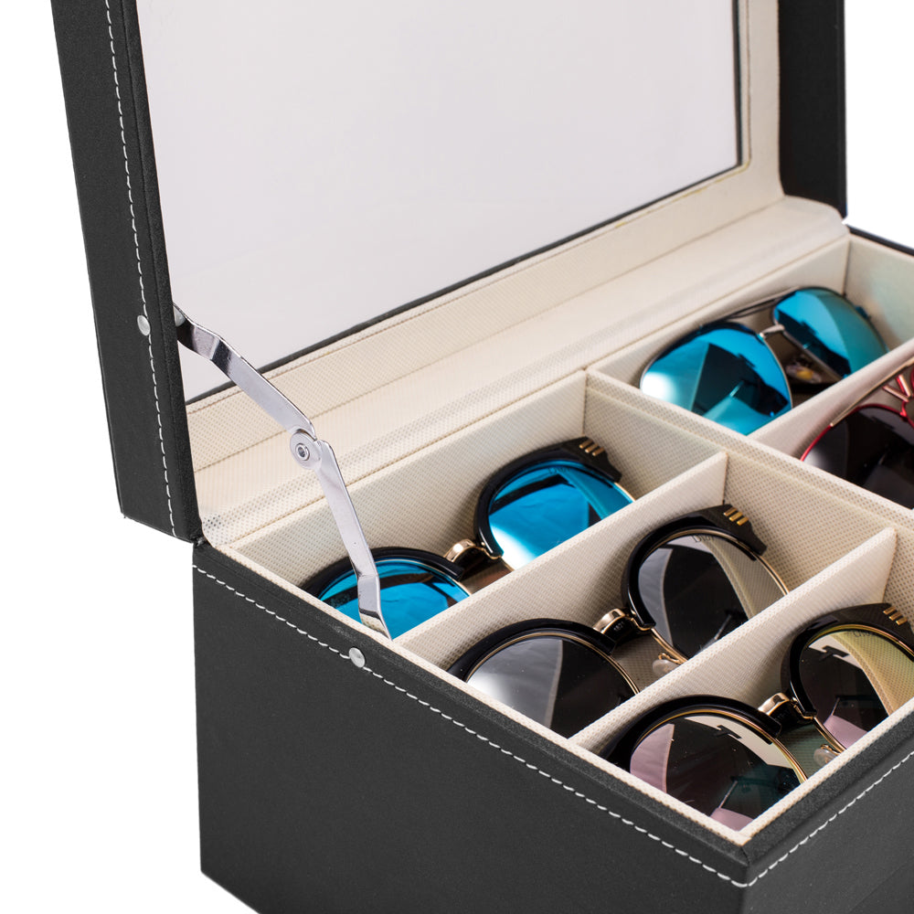 Double-Layer Glasses Display Case – 12-Grid Dust-Proof Eyewear Organiser