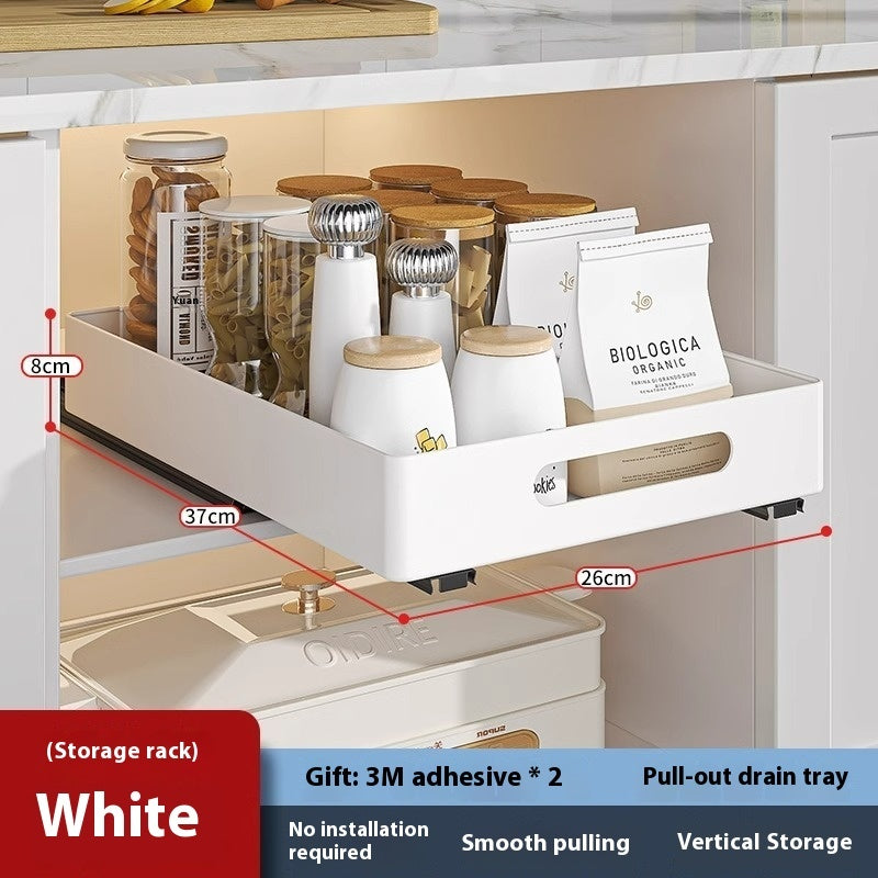 Under-Sink Pull-Out Storage Rack – Kitchen Organiser
