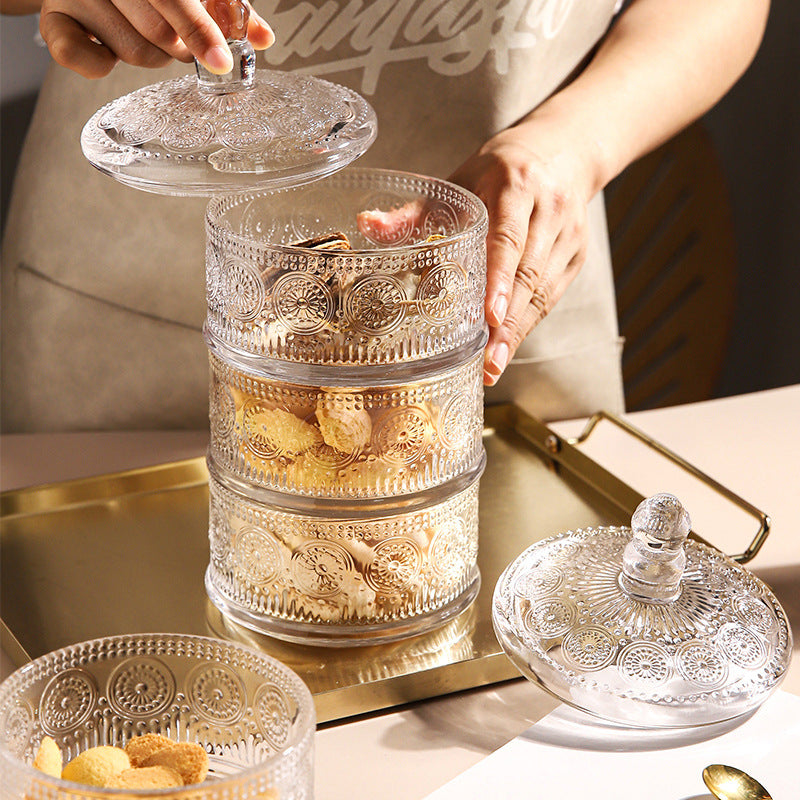 Glass Food Storage Jars with Lids – Set of 3 Airtight Kitchen Canisters