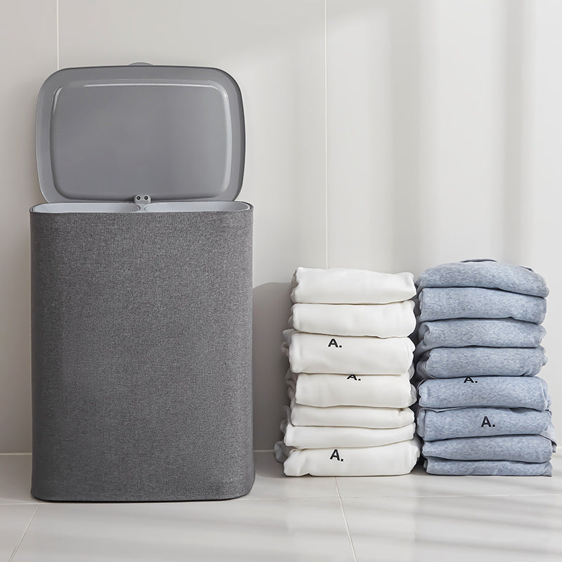 Fabric Laundry Basket with Lid – Multi-Purpose Bathroom & Bedroom Storage