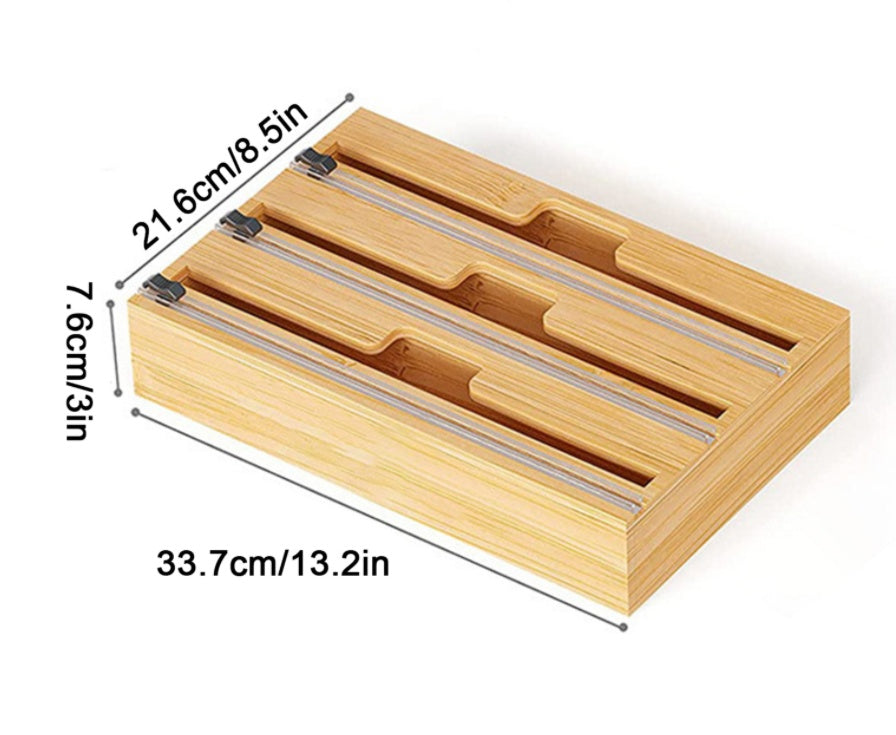 Bamboo Cling Film & Foil Cutter Box – Kitchen Wrap Dispenser