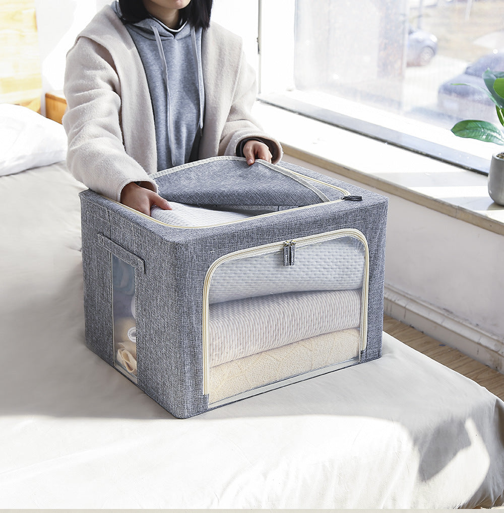 Collapsible Steel Frame Clothing Storage Box – Foldable Wardrobe Organiser