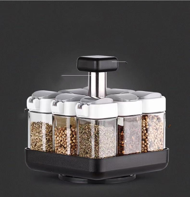 Glass Spice Jar Organiser – Pepper & Seasoning Container with Shaker Lid