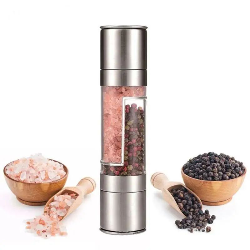 2-in-1 Salt & Pepper Grinder – Adjustable Ceramic Mill with Dust Cover