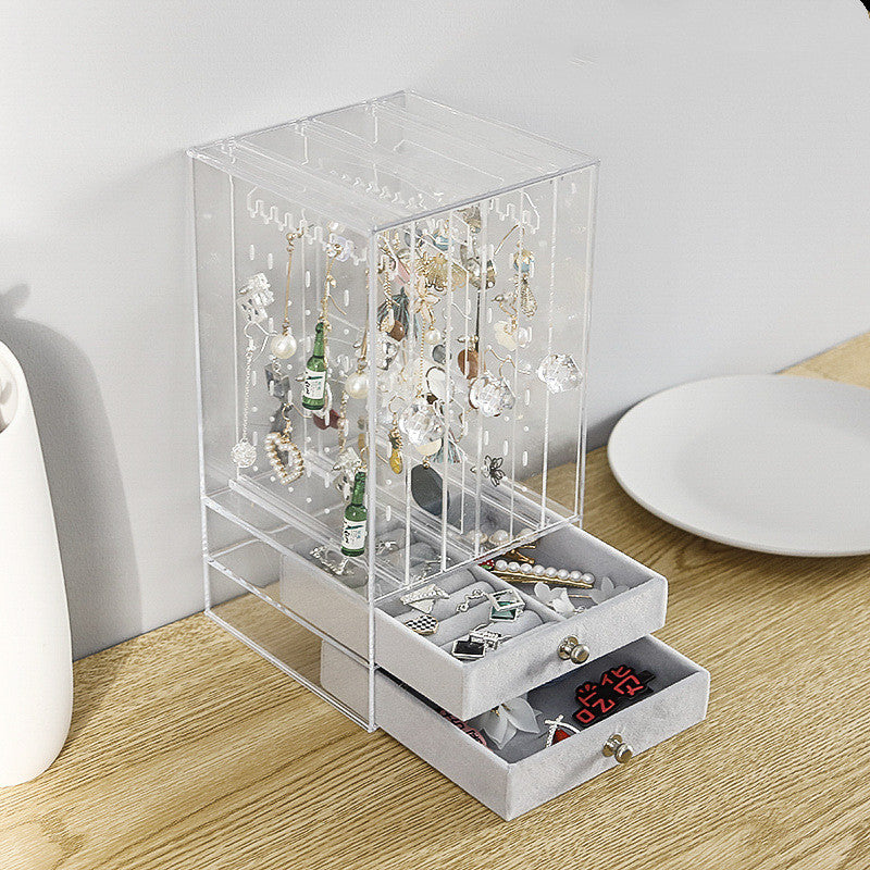 Acrylic Jewellery & Earring Organiser Box – Necklace & Ring Display Case