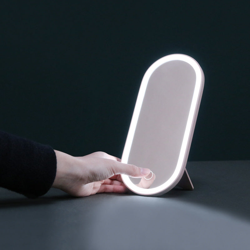 LED Lighted Makeup Mirror Organiser Box – Desktop Cosmetic Storage with Light
