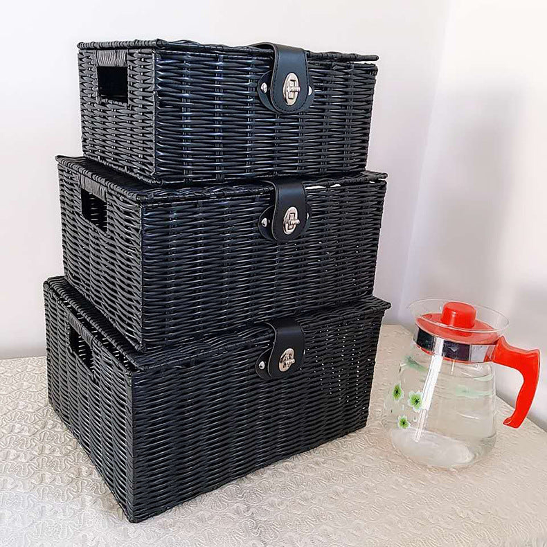 Rattan Woven Desktop Storage Box Set – 3 Sizes