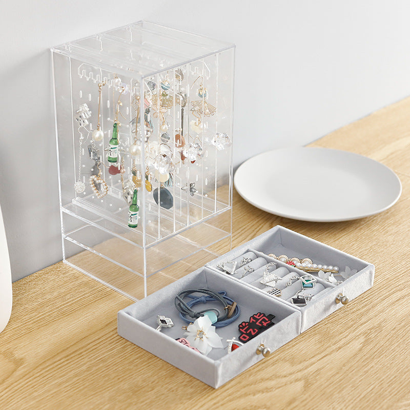 Acrylic Jewellery & Earring Organiser Box – Necklace & Ring Display Case