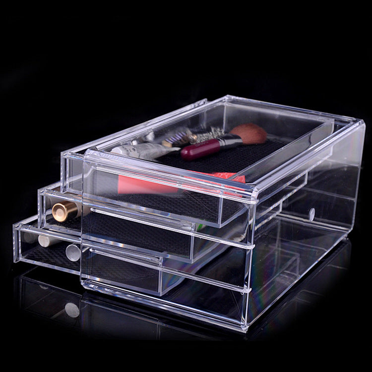 Acrylic 3-Drawer Storage Box – Clear Desktop Makeup Organiser