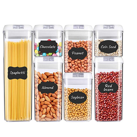 Stackable Airtight Food Storage Jars – Set of 7 (0.5L to 1.9L)