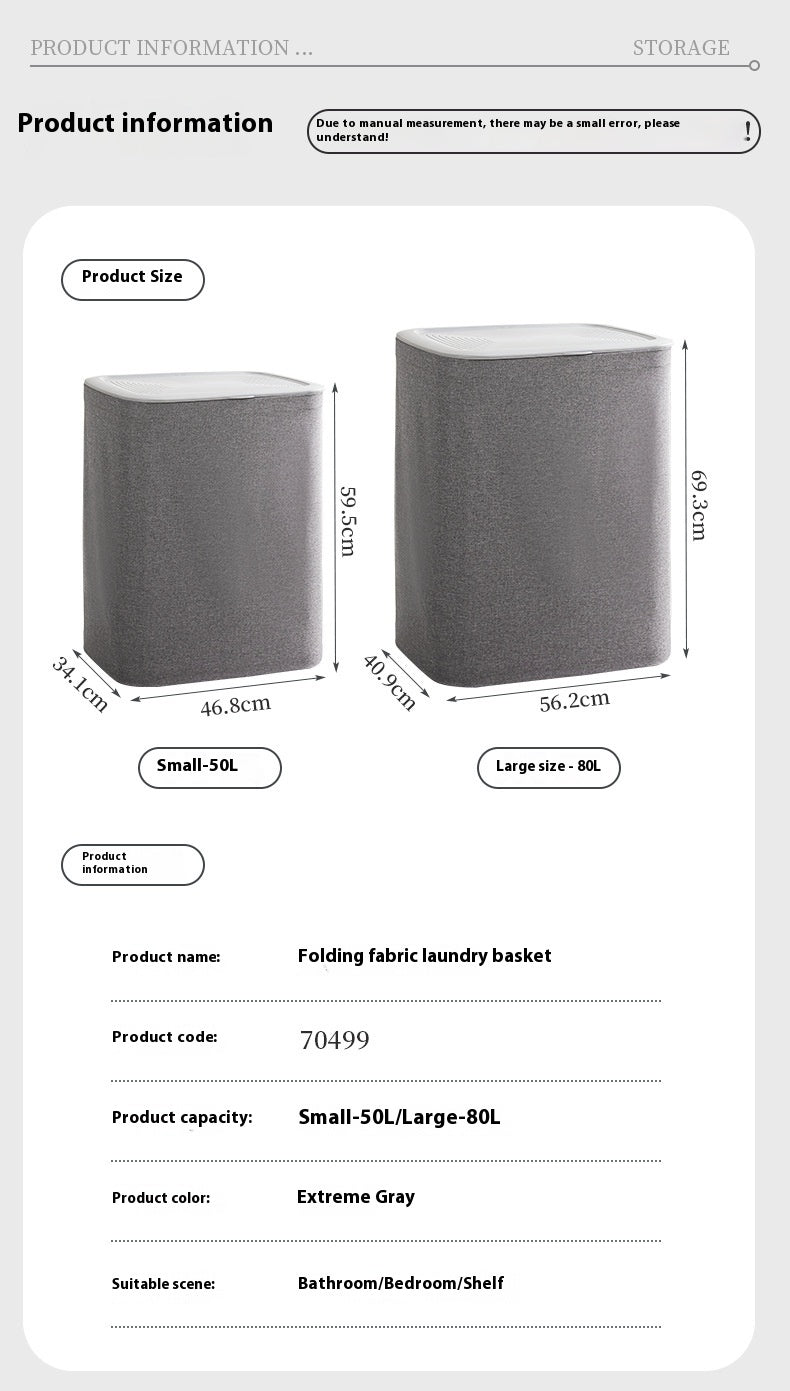 Fabric Laundry Basket with Lid – Multi-Purpose Bathroom & Bedroom Storage