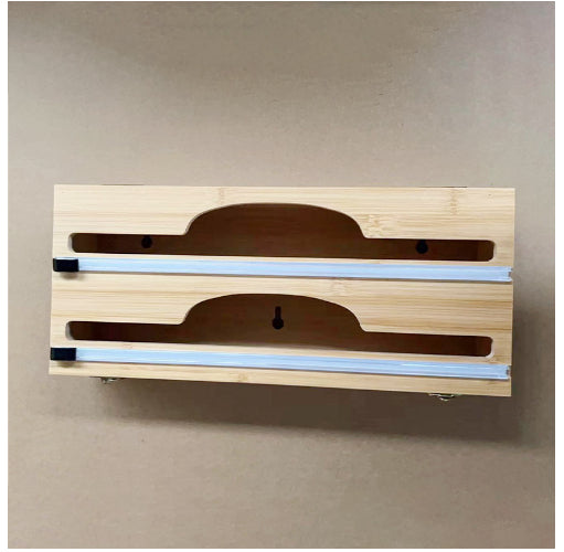 Bamboo Cling Film Cutter & Drawer Storage Box – Creative Kitchen Wrap Organiser