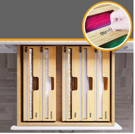 Bamboo Cling Film & Foil Cutter Box – Kitchen Wrap Dispenser