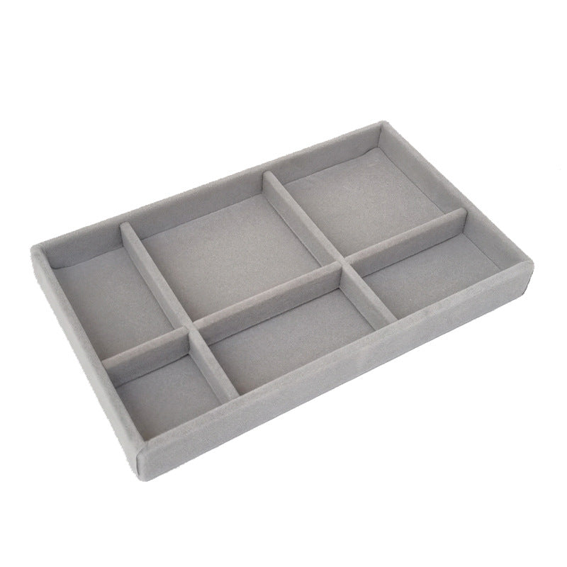 Flocked Jewellery Drawer Organiser – Velvet-Lined Compartment Tray