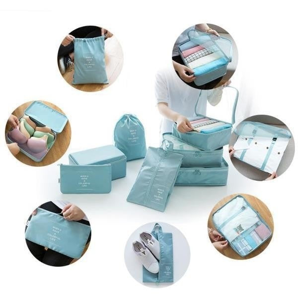 Travel Packing Cubes Set – 8-Piece Suitcase Clothing Organiser
